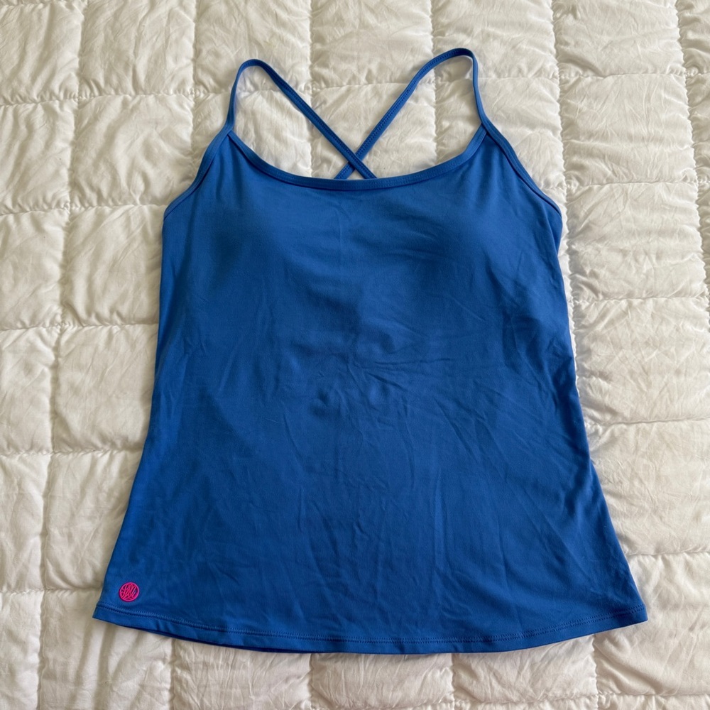 {Lilly Pulitzer} NWOT Blue Luxletic Bandy Bra Tank Top Adjustable Straps |M